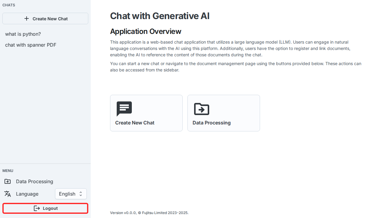 Login and Logout - Conversational Generative AI